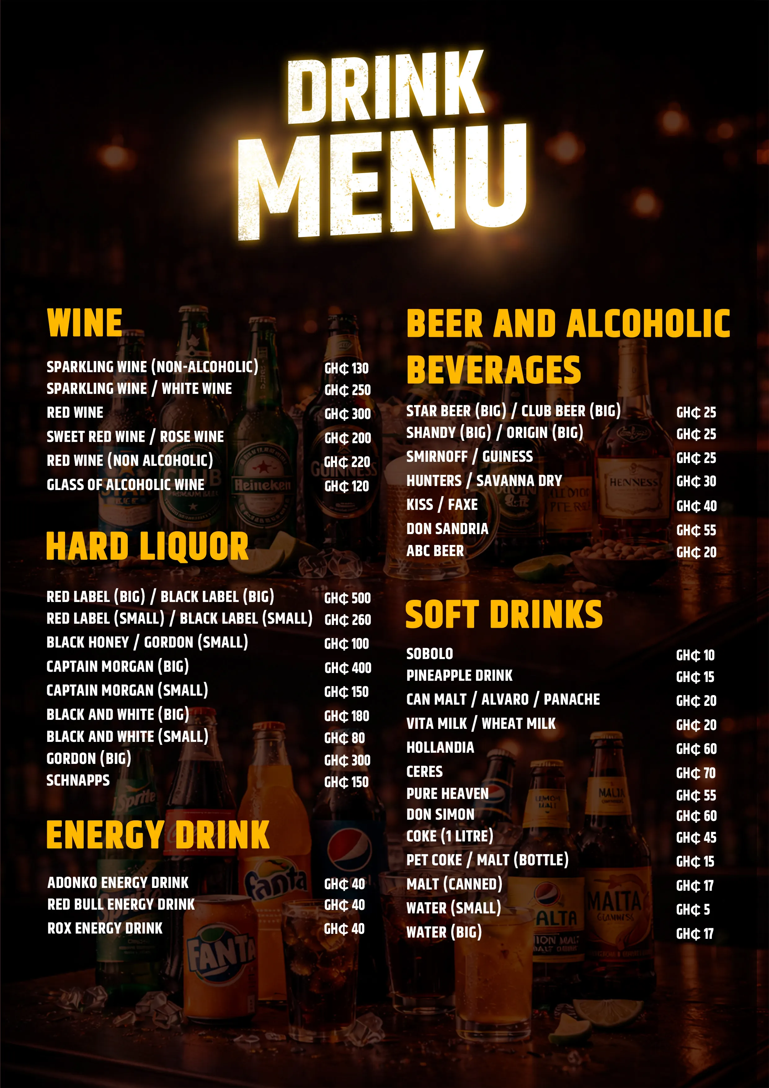 Yakam Hotel Menu Page 3